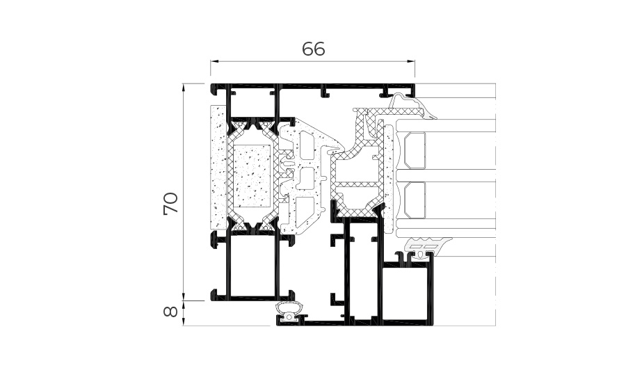 COR 70 Hidden Sash interior