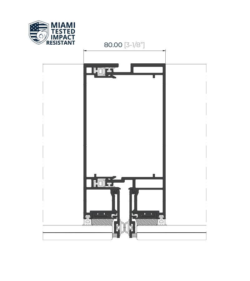 Window Wall 80 Florida · sección - ventanas de aluminio y PVC Cortizo