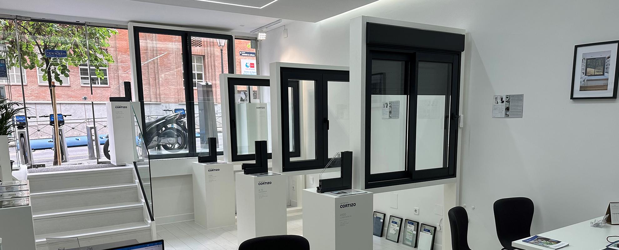 Cortizo Windows display at Cemasa &amp; Romero - aluminium and PVC windows Cortizo